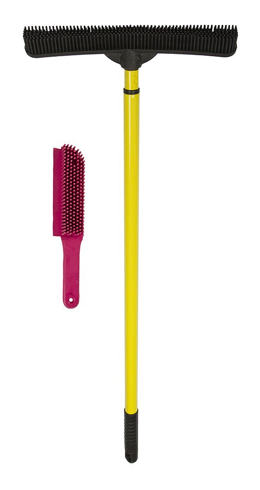 Evriholder 250I-180I-AMZ, FURemover Pet Hair Removal Broom and Lint Brush Combo with Squeegee and Telescoping Handle That Extends from 3-5'