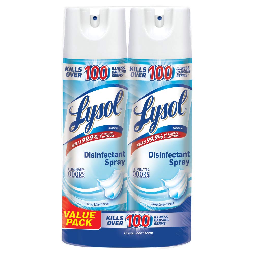 Lysol Disinfectant Spray, Crisp Linen, 38oz (2X19oz)