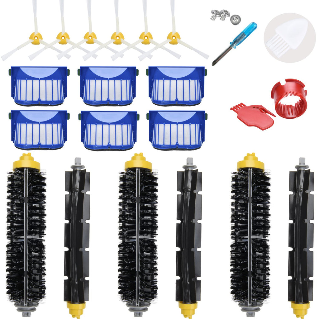 LOVECO Replacement Accessories Kit for iRobot Roomba 600 Series 675 690 680 660 651 650?Not for 645 655?&amp; 500 Series 595 585 564 552,6 Filter,6 Side Brush,3 Pairs Bristle and Flexible Beater Brush